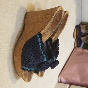 The sak royal blue and turquoise wedge sandals
